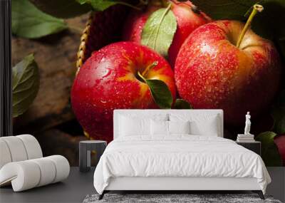 Raw Organic Red Gala Apples Wall mural