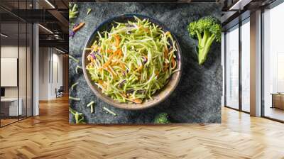 Raw Organic Shredded Broccoli Slaw Wall mural