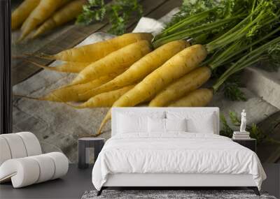 Raw Organic Yellow Baby Carrots Wall mural