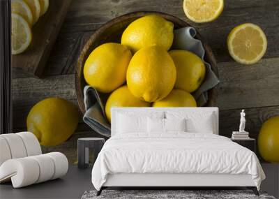 Raw Organic Yellow Lemons Wall mural