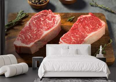 Raw Red Organic New York Strip Steak Wall mural