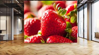 Raw Red Organic Strawberries Wall mural