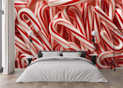 Red and White Mini Candy Canes Wall mural