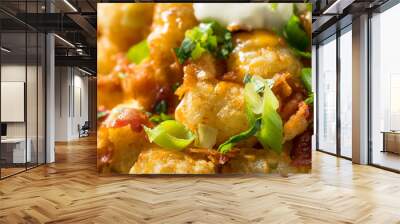 Spicy Homemade Loaded Taters Tots Wall mural