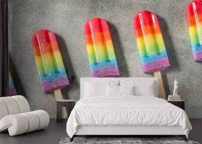 Sweet Summer Rainbow Popsicles Wall mural