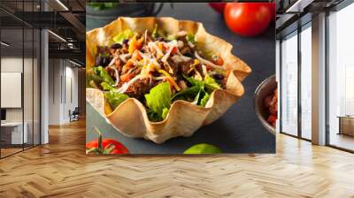 Taco Salad in a Tortilla Bowl Wall mural