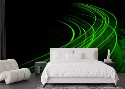 Long exposure at night green streaks Wall mural