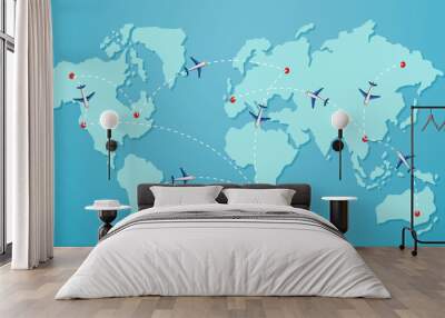 A destination on world map Wall mural