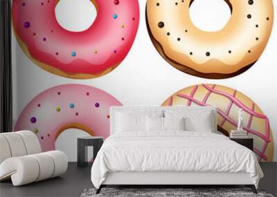 A Set of Delicious Donut Wall mural