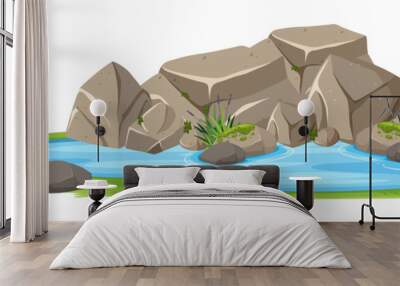 An isolated nature pond Wall mural