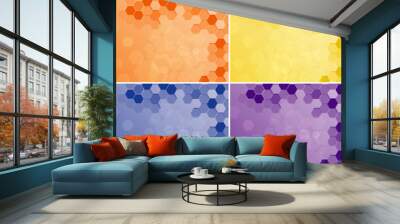 Background design with hexagon patterns Wall mural