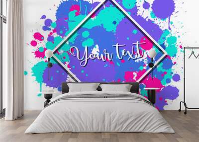 Background design with watercolor splash in mixed color on white background Wall mural