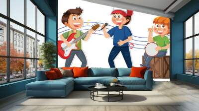 Children playing musical instrument Wall mural