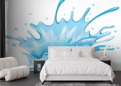 Fresh water splash on isolated background Wall mural