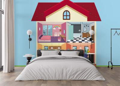 House with rooms fully furnished Wall mural