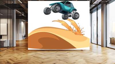 Off-Road Buggy Jumping Over Sand Dune Wall mural