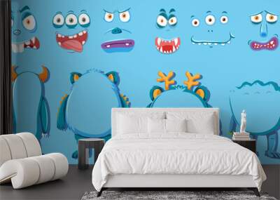 Set of monster body part Wall mural