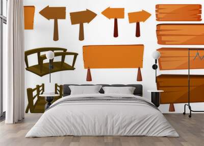 Wooden signs and bridges Wall mural