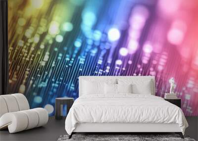  rainbow digital data Wall mural