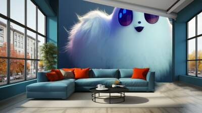 A Friendly Ghost for Halloween - 3D CGI-style animated character design  Wall mural