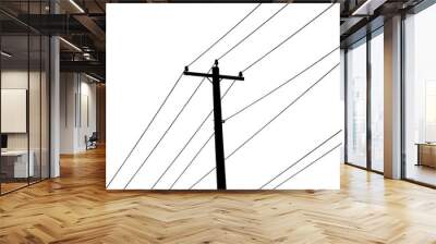 A utility pole with power lines Wall mural