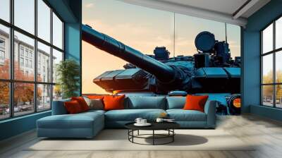 army military tank, winter Wall mural