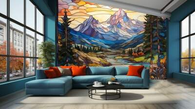 autumn landscape with trees Wall mural