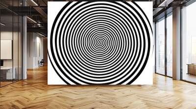 BLACK AND WHITE SPIRAL CIRCLE Wall mural