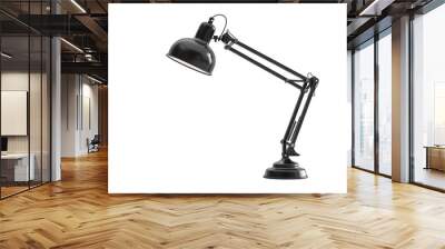 Black desk lamp isolated on transparent background Wall mural