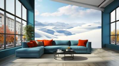 A wide image of a snowy meadow Wall mural