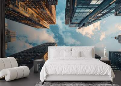 City skyscrapers - urban buildings for corporate and business usage Wall mural