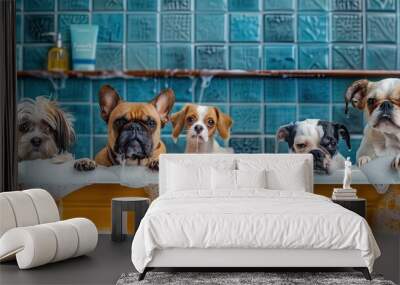 dog spa day - Wall mural