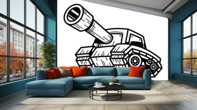 Cartoon Army Tank Wall mural