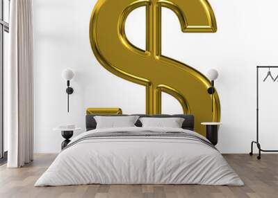 Golden Dollar Sign Illustration Wall mural