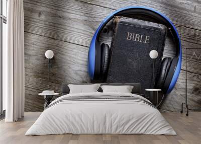 Bible and headphones Wall mural