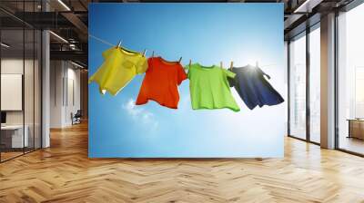 Clothesline and laundry Wall mural