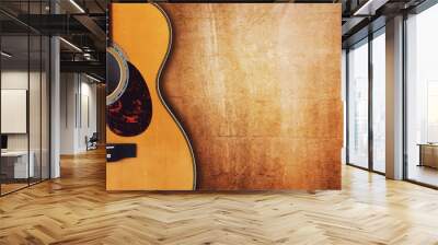 Guitar and blank grunge background Wall mural