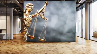 Legal and law concept statue of Lady Justice with scales of justice Wall mural