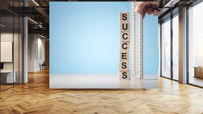 Measuring success background with copy space Wall mural