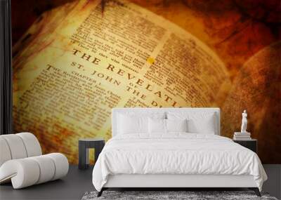 open bible showing the revelation Wall mural