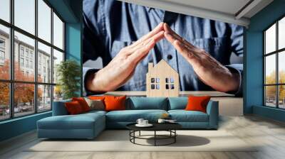 Protect your house insurance, security and home protection concept Wall mural