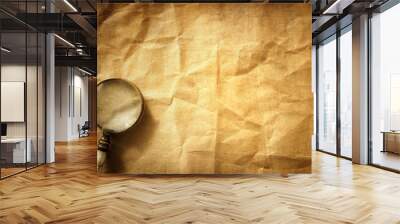 Vintage background with magnifying glass Wall mural