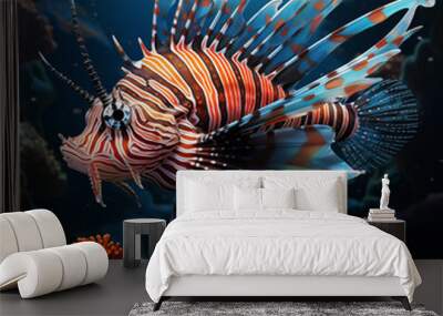 Lionfish swimming in the ocean Wall mural