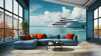 luxury yacht on the ocean Wall mural