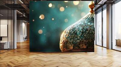 Mawlid 2024 holiday concept, solid background, copy space  Wall mural