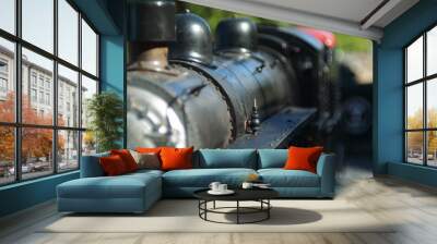 Mini black steam engine train model  Wall mural