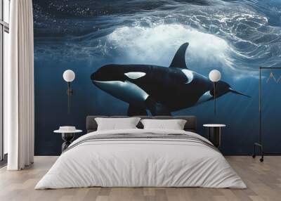 orca killer whale underwater Wall mural