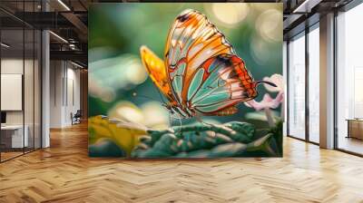 professional macro photo of butterfly Wall mural