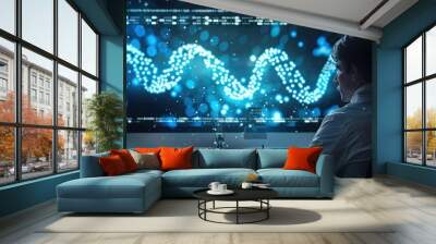 Research medical DNA lab science biotechnology scientist laboratory clinic medicine chemistry. Wall mural