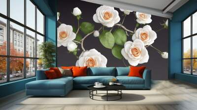 Valentines Day Flowers - computer generated to look like hyperrealistic, photorealistic flowers to celebrate valentines day Wall mural